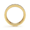 14K Yellow Gold Diamond Cigar Band with Hexagon Pattern - 0.25 ct