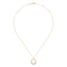 14K Yellow Gold Diamond Circle Pendant Necklace - 0.26 ct