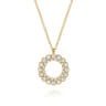 14K Yellow Gold Diamond Circle Pendant Necklace - 0.51 ct