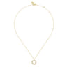 14K Yellow Gold Diamond Circle Pendant Necklace - 0.51 ct