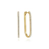 14K Yellow Gold Diamond Classic Elongated Oval Hoop Earrings - 0.5 ct