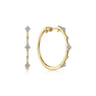 14K Yellow Gold Diamond Classic Hoop Earrings 20mm - 0.14 ct