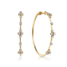 14K Yellow Gold Diamond Classic Hoop Earrings 40mm - 0.5 ct