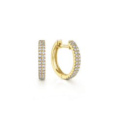 14K Yellow Gold Diamond Classic Huggies