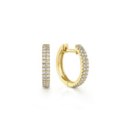 14K Yellow Gold Diamond Classic Huggies