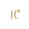 14K Yellow Gold Diamond Classic J Hoop Earrings - 0.15 ct