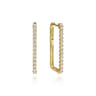 14K Yellow Gold Diamond Classic Paperclip Hoop Earrings - 0.75 ct
