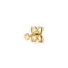 14K Yellow Gold Diamond Clover Single Flatback Stud Earring - 0.03 ct