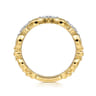 14K Yellow Gold Diamond Clover Station Ring - 0.35 ct