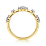 14K Yellow Gold Diamond Clover Station Stackable Ring - 0.15 ct