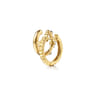 14K Yellow Gold Diamond Clover and Diamond Cut Texture Stuggies Earrings - 0.12 ct