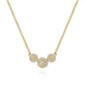 14K Yellow Gold Diamond Cluster Bar Necklace - 0.17 ct