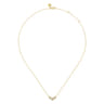 14K Yellow Gold Diamond Cluster Bar Necklace - 0.17 ct