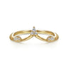 14K Yellow Gold Diamond Cluster Chevron Ring - 0.07 ct