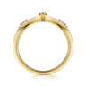 14K Yellow Gold Diamond Cluster Chevron Ring - 0.07 ct