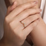 14K Yellow Gold Diamond Cluster Chevron Ring - 0.07 ct
