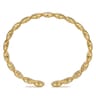14K Yellow Gold Diamond Cluster Cuff Bangle - 0.55 ct