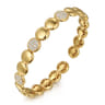 14K Yellow Gold Diamond Cluster Cuff Bangle - 0.55 ct