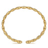 14K Yellow Gold Diamond Cluster Cuff Bangle - 0.55 ct