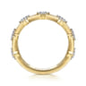 14K Yellow Gold Diamond Cluster Station Ring - 0.65 ct