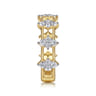 14K Yellow Gold Diamond Cluster Station Ring - 0.65 ct