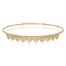 14K Yellow Gold Diamond Clusters Bujukan Beaded Choker Necklace - 1.25 ct