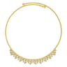 14K Yellow Gold Diamond Clusters Bujukan Beaded Choker Necklace - 1.25 ct
