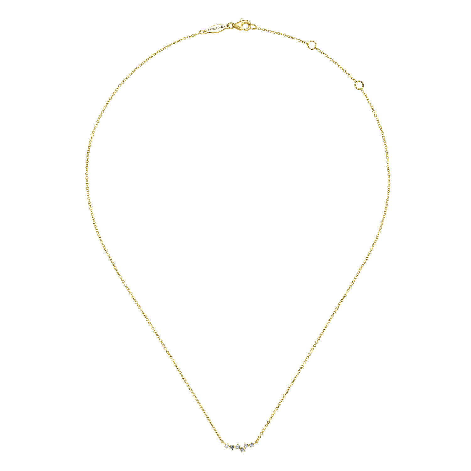 14K Yellow Gold Diamond Constellation Necklace - 0.09 ct - Shot 2
