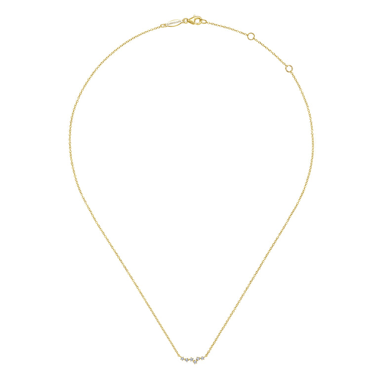14K Yellow Gold Diamond Constellation Necklace - 0.09 ct - Shot 2