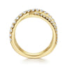 14K Yellow Gold Diamond Criss Cross Ring - 1.03 ct