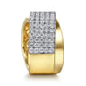 14K Yellow Gold Diamond Criss Cross Ring - 1.7 ct