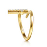 14K Yellow Gold Diamond Cross Bypass Ring - 0.24 ct