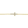 14K Yellow Gold Diamond Cross Chain Bracelet - 0.07 ct