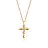 14K Yellow Gold Diamond Cross Necklace 0.02ct - 0.02 ct