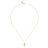 14K Yellow Gold Diamond Cross Necklace 0.02ct - 0.02 ct