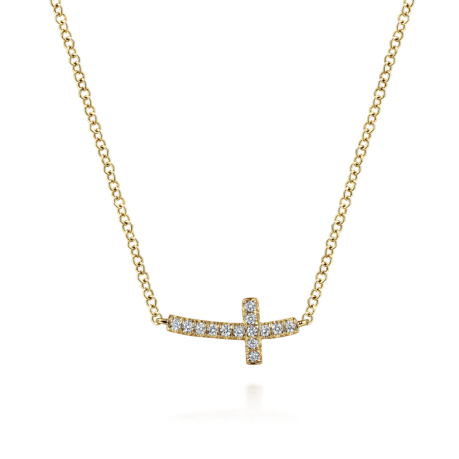 14k Yellow Gold Pendant Lusso Necklace. SKU: NK4345Y45JJ | Gabriel