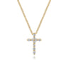 14K Yellow Gold Diamond Cross Necklace - 0.16 ct