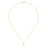14K Yellow Gold Diamond Cross Necklace - 0.16 ct