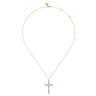 14K Yellow Gold Diamond Cross Pendant Necklace-Bujukan - 0.35 ct