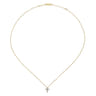 14K Yellow Gold Diamond Cross Pendant Necklace - 0.11 ct