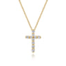 14K Yellow Gold Diamond Cross Pendant Necklace - 0.39 ct