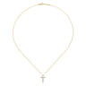 14K Yellow Gold Diamond Cross Pendant Necklace - 0.39 ct