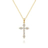 14K Yellow Gold Diamond Cross Pendant Necklace - 0.62 ct