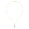 14K Yellow Gold Diamond Cross Pendant Necklace - 0.62 ct