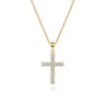 14K Yellow Gold Diamond Cross Pendant Necklace - 0.66 ct