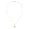 14K Yellow Gold Diamond Cross Pendant Necklace - 0.66 ct