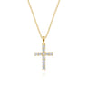 14K Yellow Gold Diamond Cross Pendant Necklace - 0.45 ct