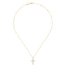 14K Yellow Gold Diamond Cross Pendant Necklace - 0.45 ct