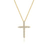 14K Yellow Gold Diamond Cross Pendant Necklace - 0.29 ct