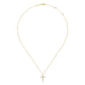 14K Yellow Gold Diamond Cross Pendant Necklace - 0.29 ct